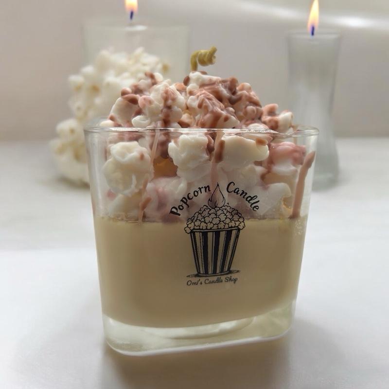 Popcorn Candle - Unique Candle with Real Popcorn Scent, Decorative