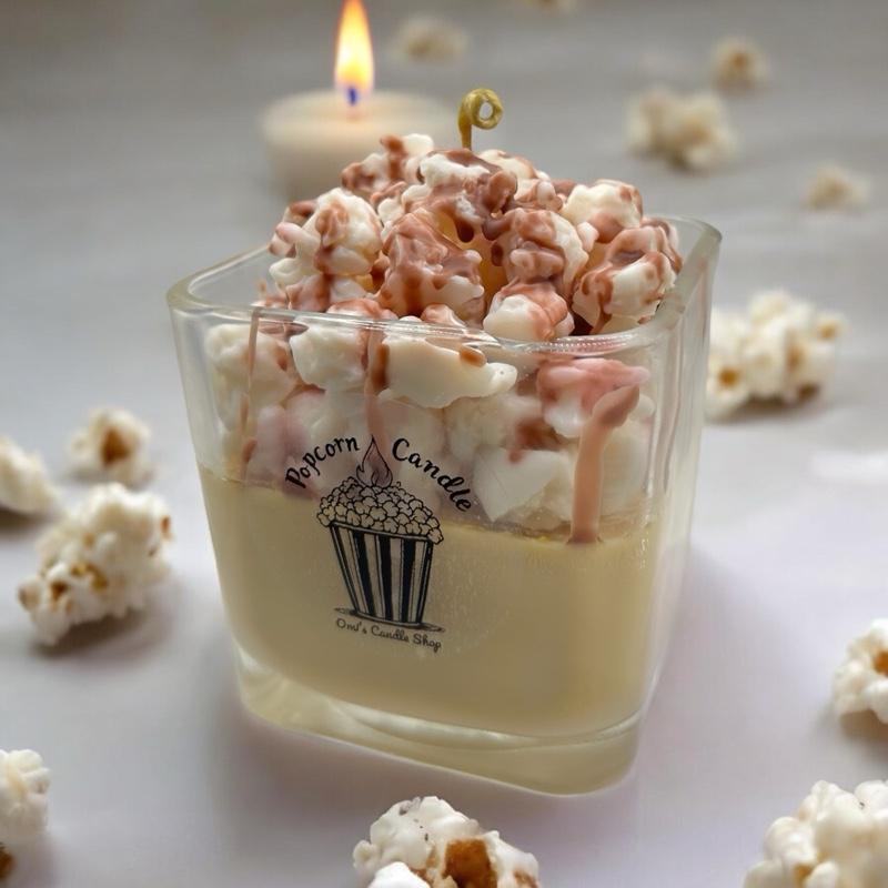 Popcorn Candle - Unique Candle with Real Popcorn Scent, Decorative
