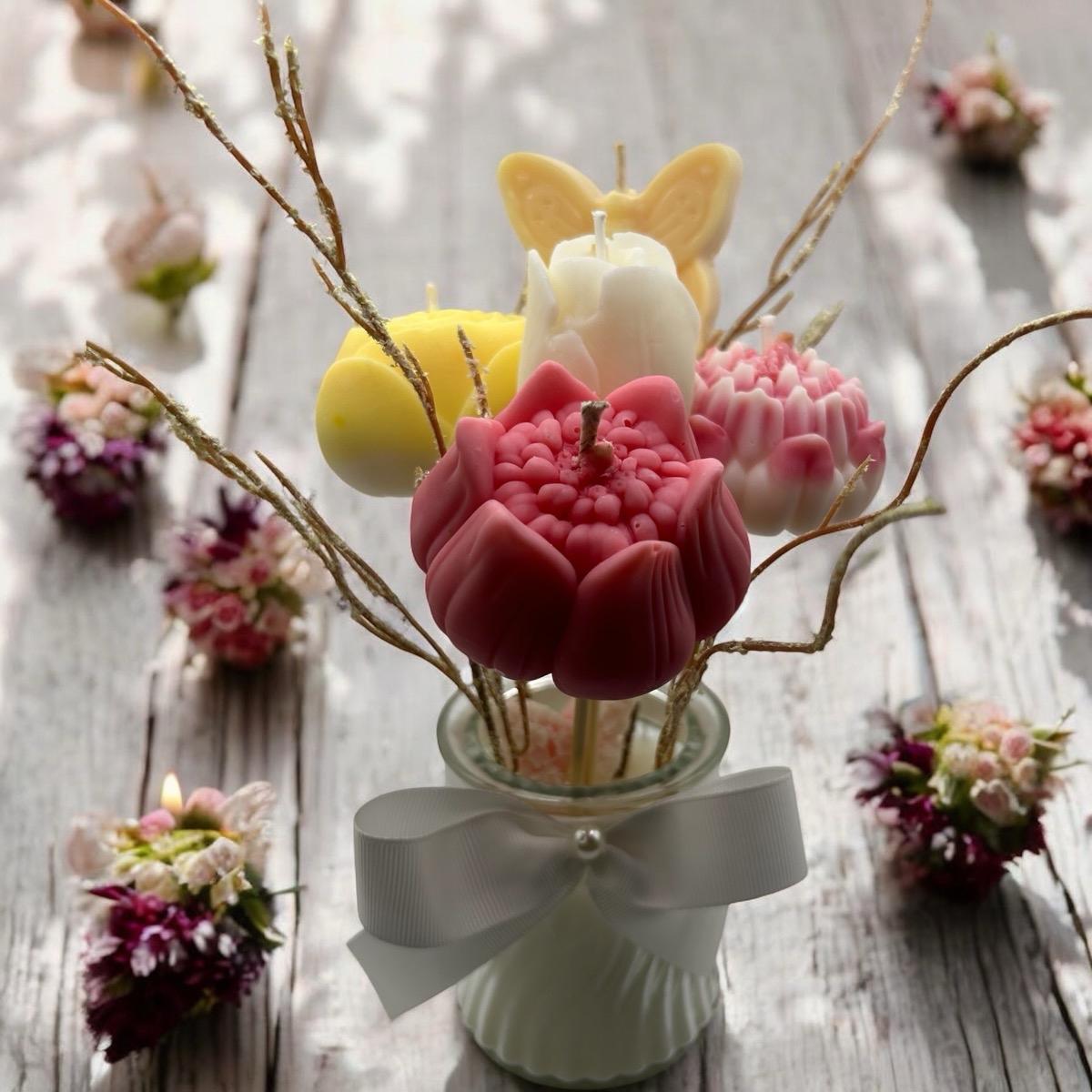 Flower Candle Bouquet - Relaxing and Refreshing Home Decor -