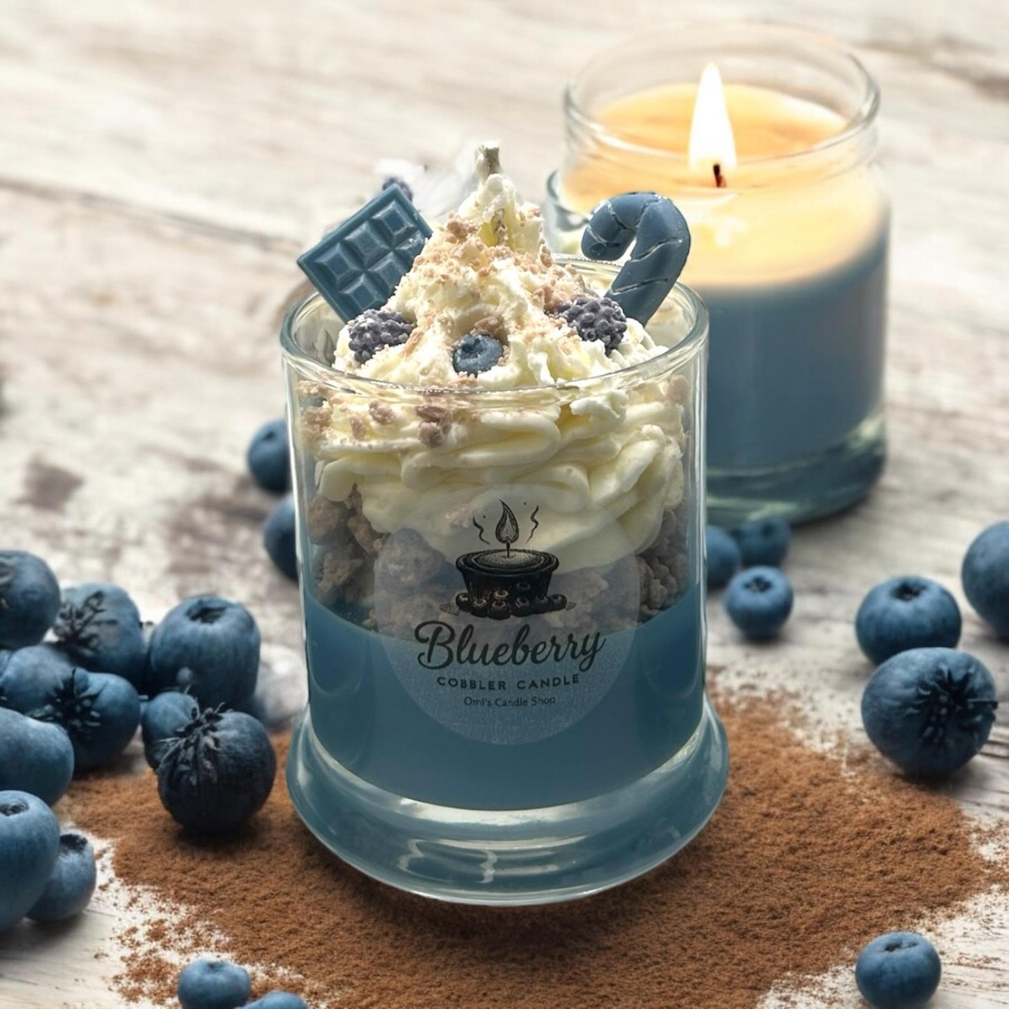Blueberry cobbler candle with real money prize inside! ( 1-100)!!!- amazing scent!