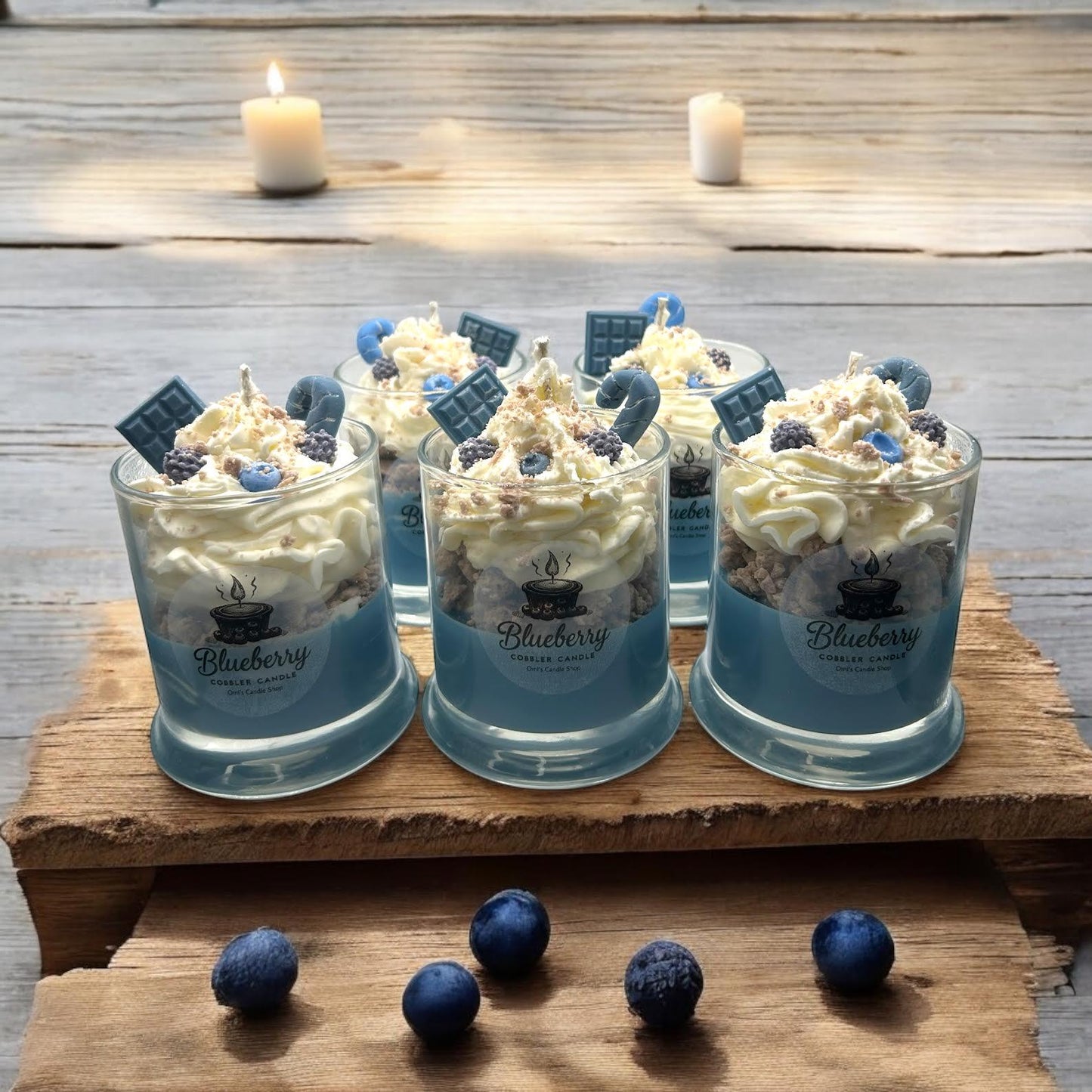 Blueberry cobbler candle with real money prize inside! ( 1-100)!!!- amazing scent!