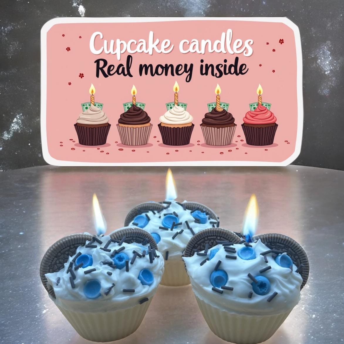 Cupcake Candles with Real Money Inside!
