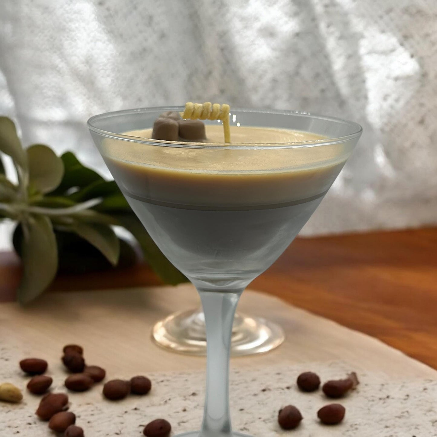 Coffee martini candle- long burn time smells amazing
