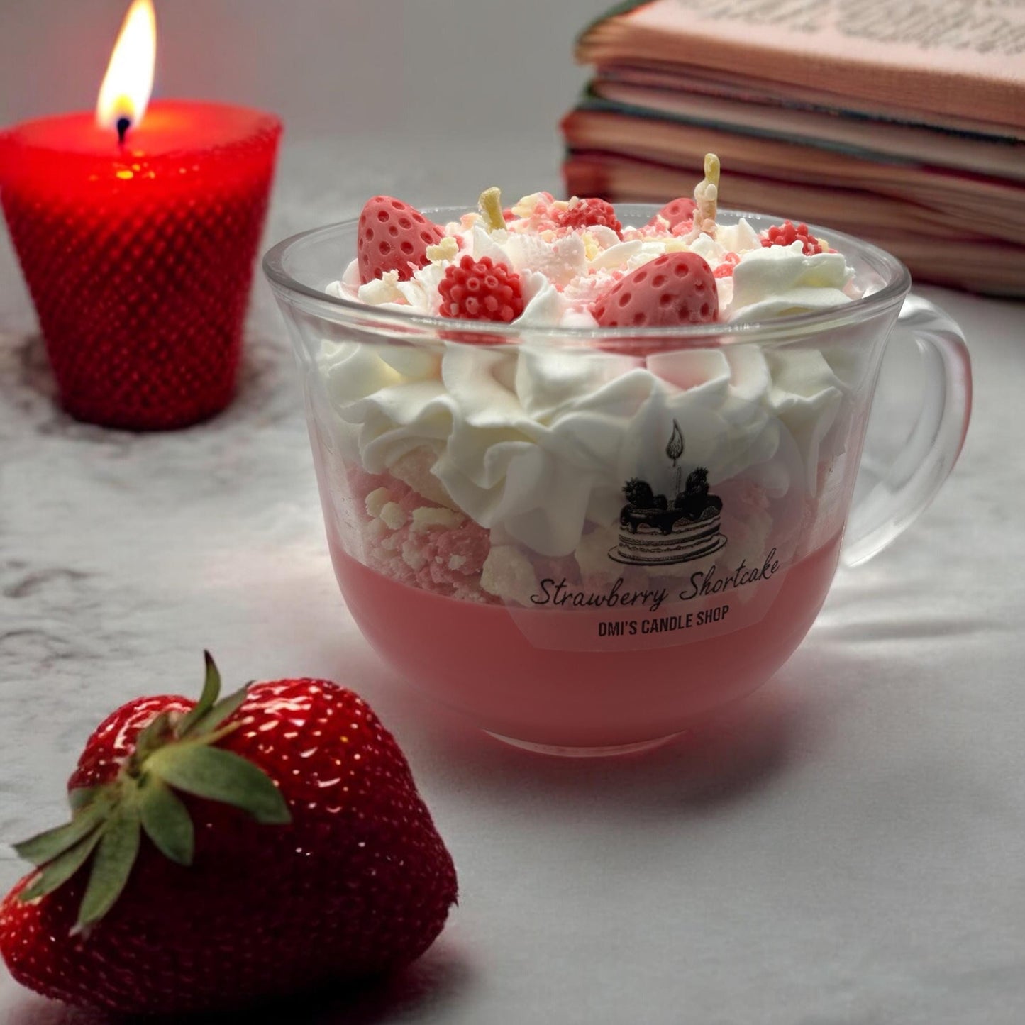 Strawberry crunch candle- long burn time smells amazing