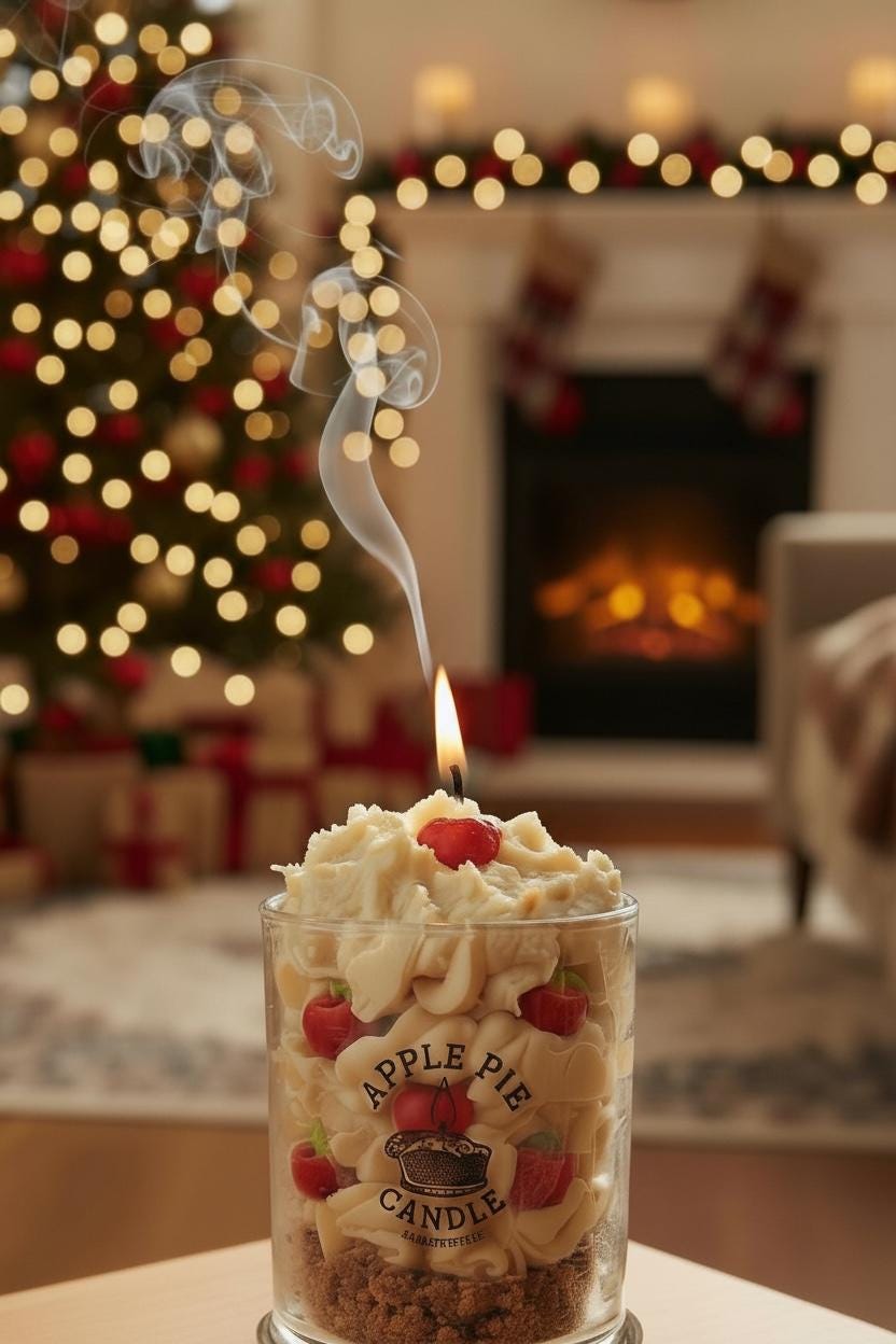 Apple Pie Scented Wax Candle – Holiday Home Decor