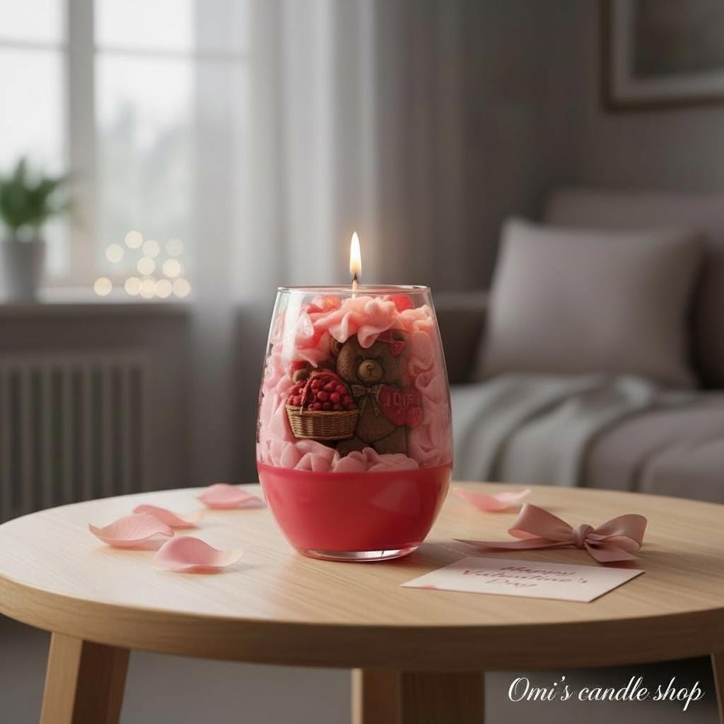 Valentine’s Day Candle "Beary much in love"