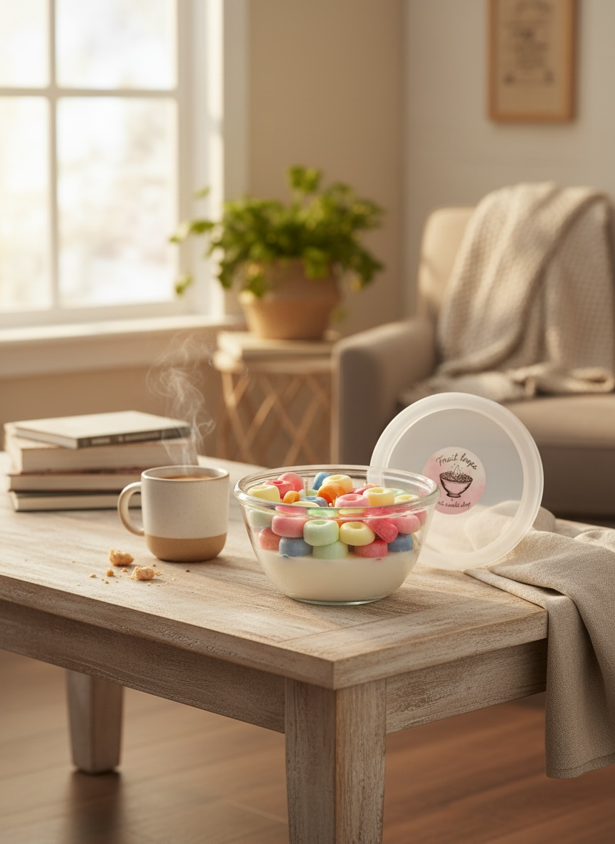 Fruit loops cereal candle