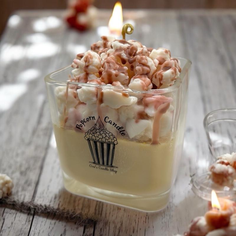 Popcorn Candle - Unique Candle with Real Popcorn Scent, Decorative