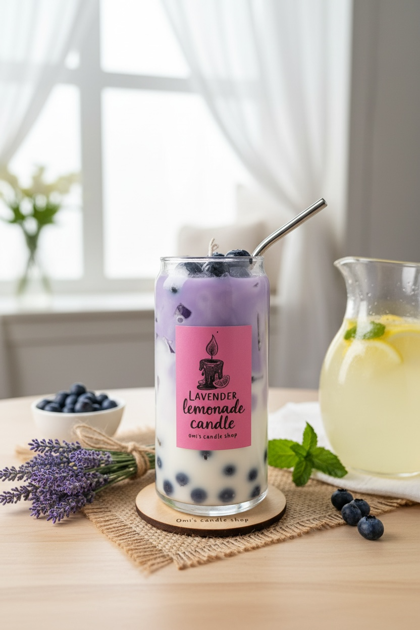 Lavender Lemonade Boba Candle