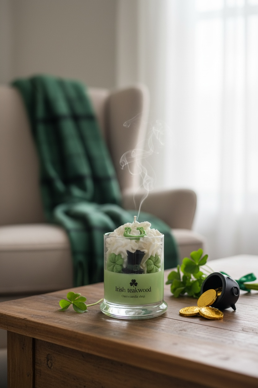 St. Patrick's Day Mahogany Teakwood Candle