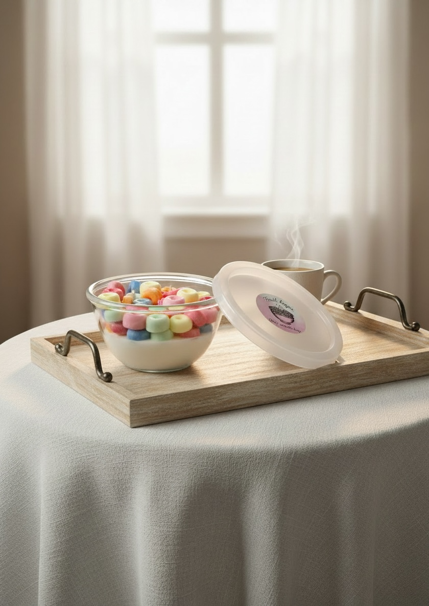 Fruit loops cereal candle