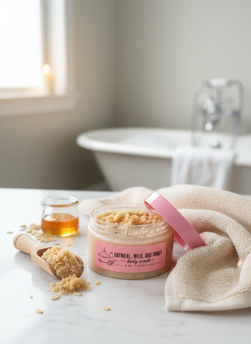 Omi's Candle Shop Sugar Body Scrub | Oatmeal Milk Honey, Brown Sugar, Strawberry Kiwi, Pumpkin Buttercream