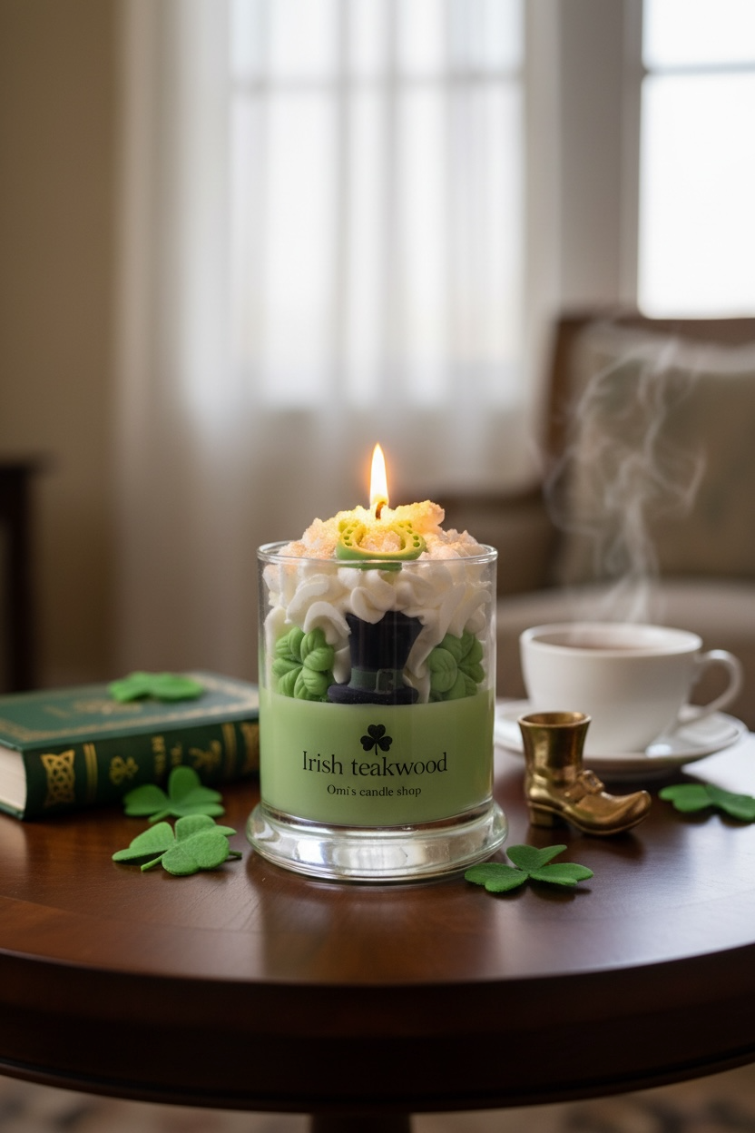 St. Patrick's Day Mahogany Teakwood Candle