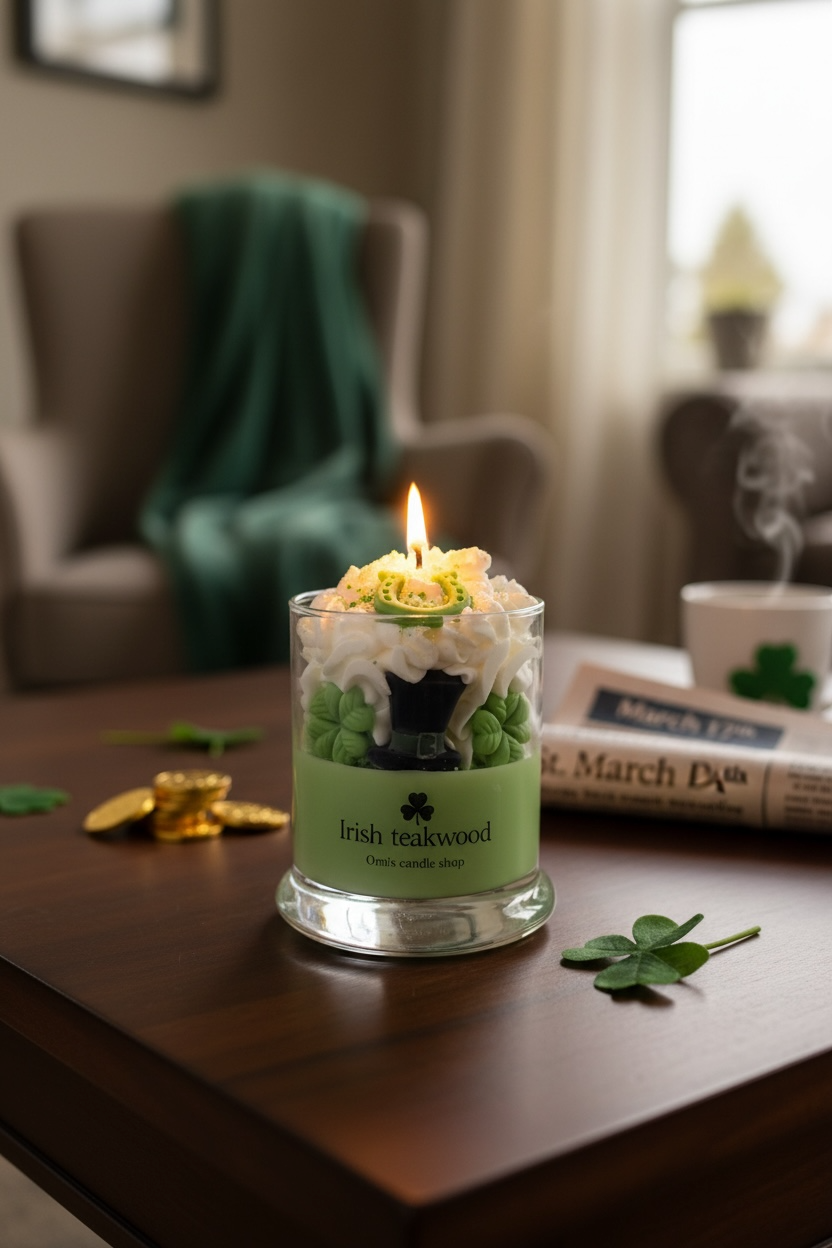 St. Patrick's Day Mahogany Teakwood Candle
