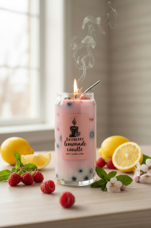 Raspberry Lemonade Boba Candle