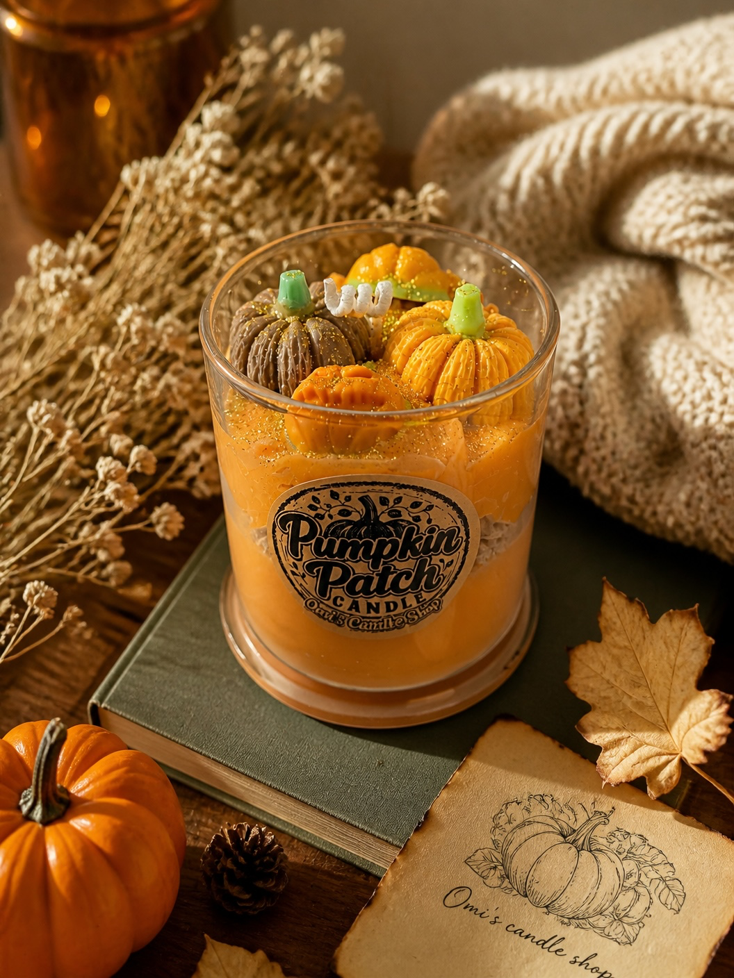 Pumpkin Patch Candles for Spooky Season Decor