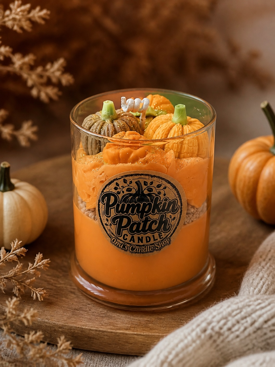 Pumpkin Patch Candles for Spooky Season Decor