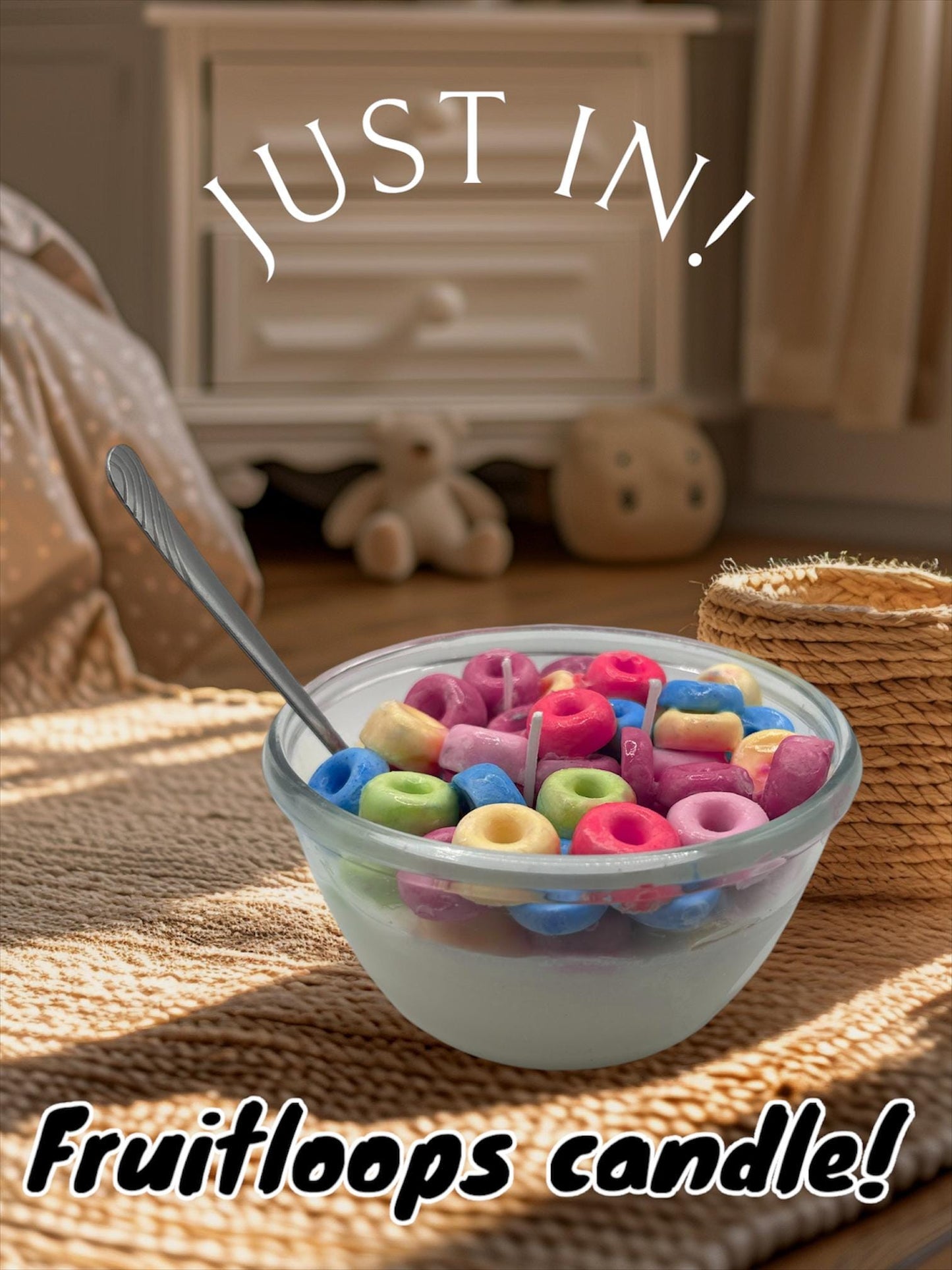 Fruit loops cereal candle