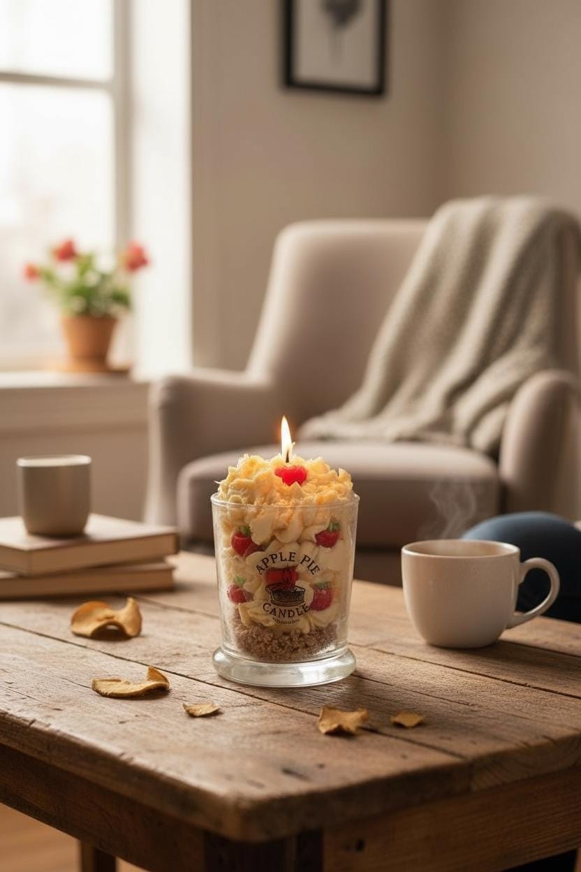 Apple Pie Scented Wax Candle – Holiday Home Decor