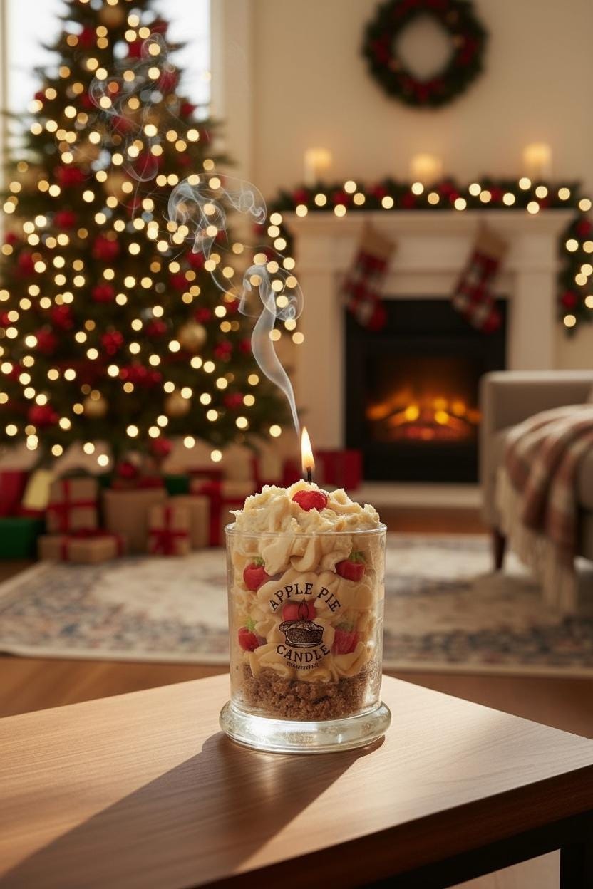 Apple Pie Scented Wax Candle – Holiday Home Decor
