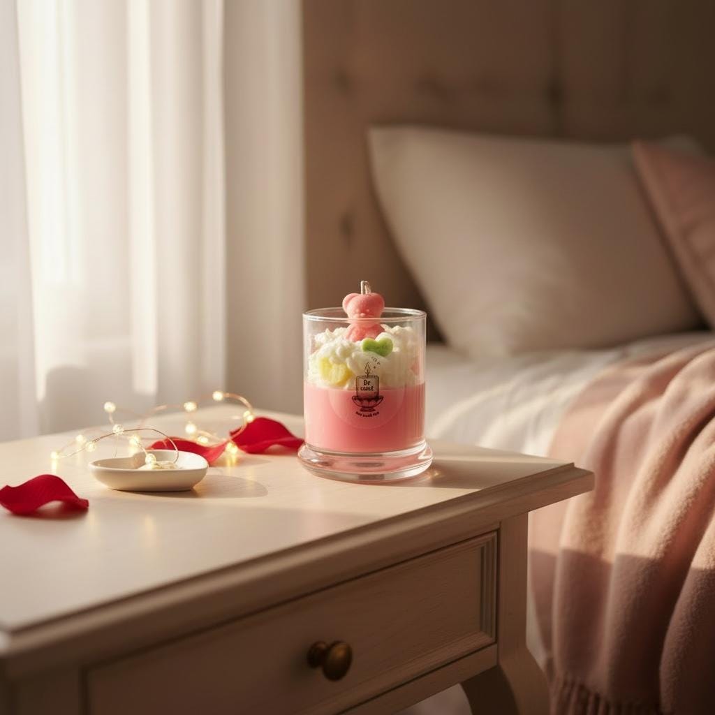 Omi's Candle Shop Be Mine Conversation Heart Candle
