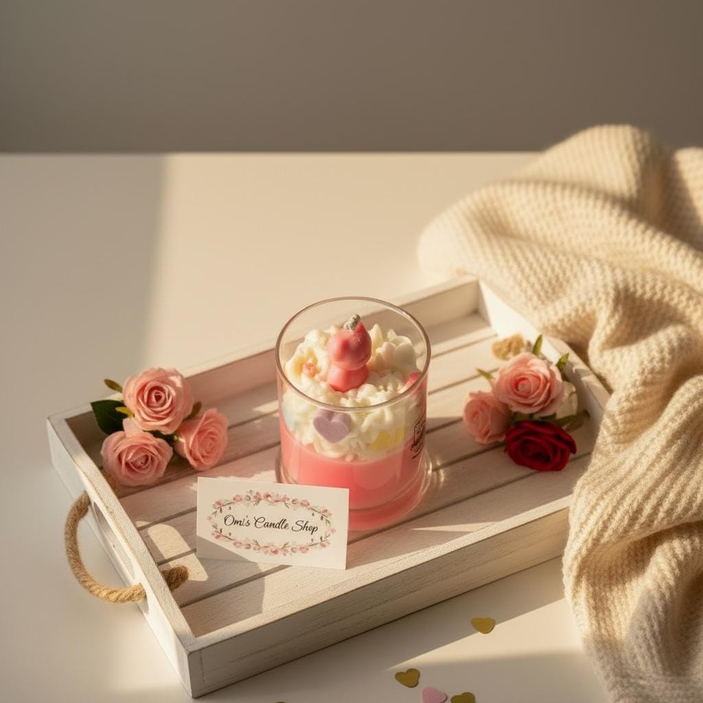 Omi's Candle Shop Be Mine Conversation Heart Candle