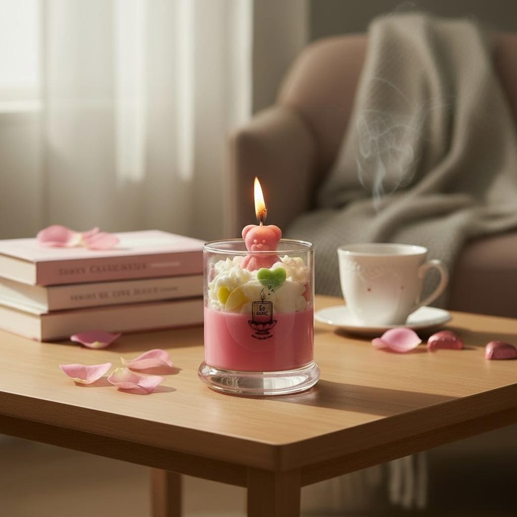Omi's Candle Shop Be Mine Conversation Heart Candle