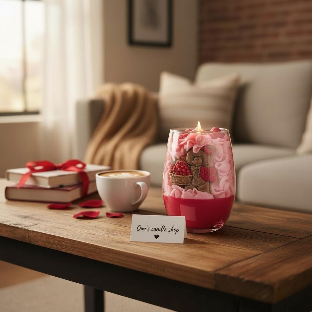 Valentine’s Day Candle "Beary much in love"