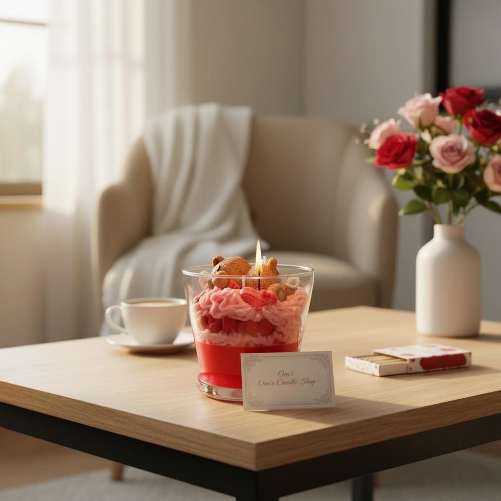 Lazy Bear Valentine’s Candle Honeysuckle Scented Candle