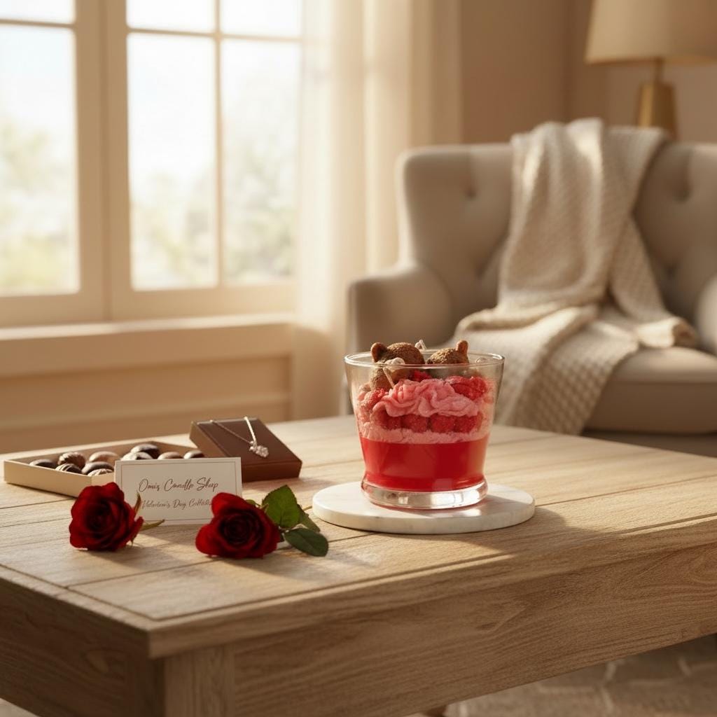 Lazy Bear Valentine’s Candle Honeysuckle Scented Candle
