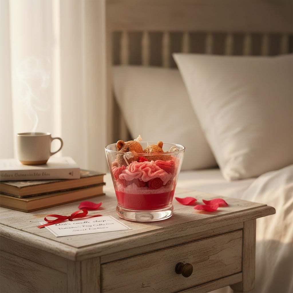Lazy Bear Valentine’s Candle Honeysuckle Scented Candle