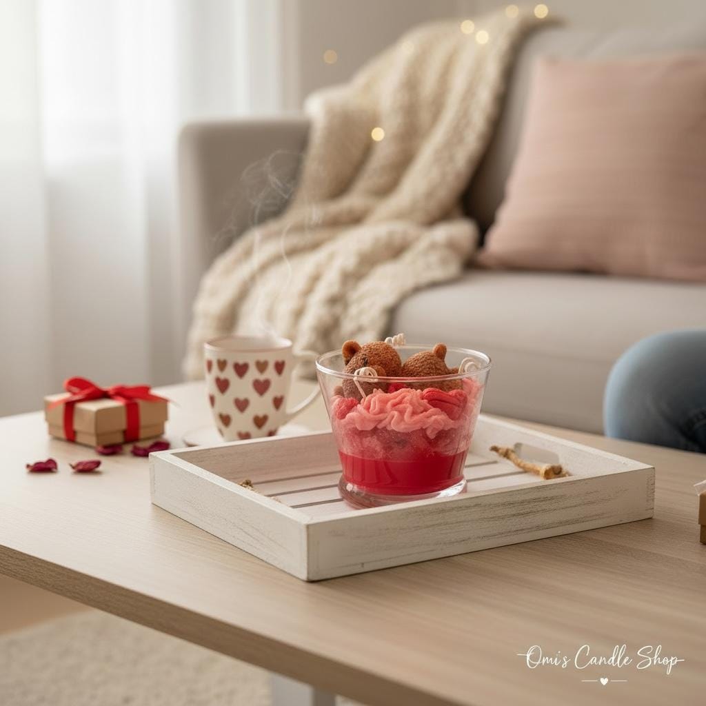 Lazy Bear Valentine’s Candle Honeysuckle Scented Candle