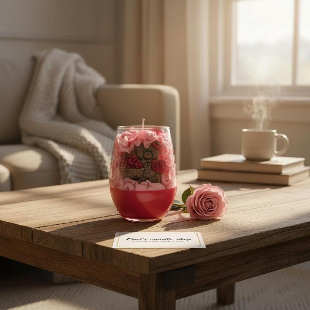 Valentine’s Day Candle "Beary much in love"